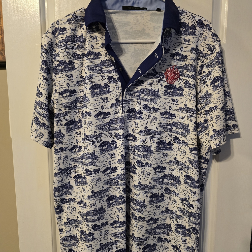 Greyson Trump National Golf Club Navy and White Polo Shirt. Perfect Condition